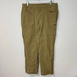Outdoor Research Men's Equinox Convertible Pants Zip Off Tan Khaki 35 Hike Trail